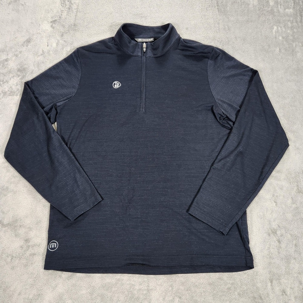 TravisMathew Pullover Mens Medium‎ Blue 1/4 Zip Golf T3 60 Performance Stretch